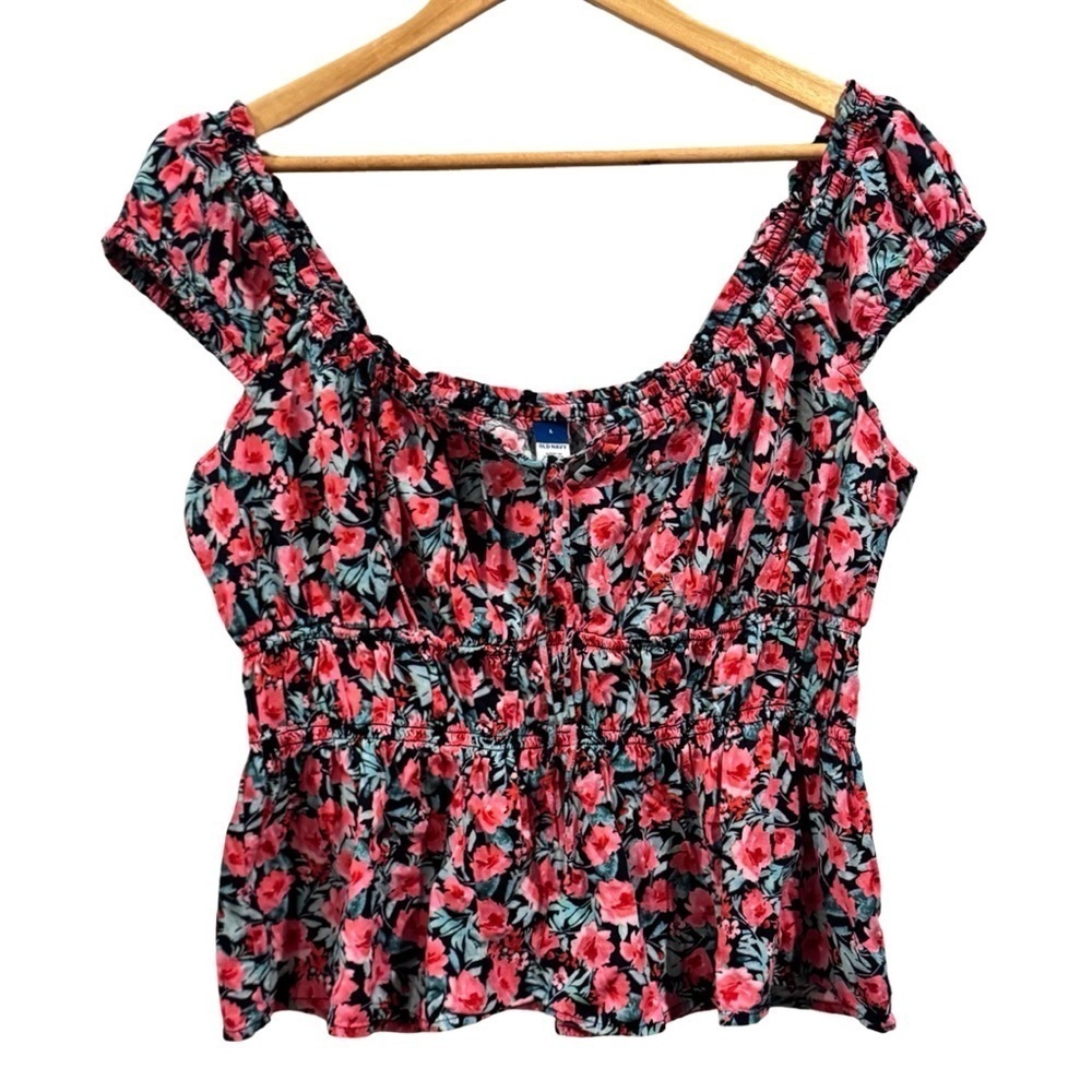 Old Navy Womens Floral Peplum Blouse Size L